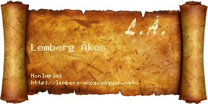 Lemberg Ákos névjegykártya