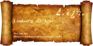 Lemberg Ákos névjegykártya